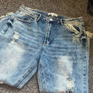 Almost Famous Blue Distressed Women Jeans